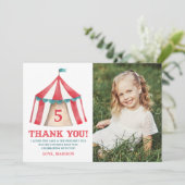 ヴィンテージサーカステントフォト誕生日ありがとう サンキューカード (スタンド正面)