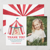 ヴィンテージサーカステントフォト誕生日ありがとう サンキューカード (正面/裏面)