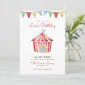 ヴィンテージサーカスバースデーパーティーの招待 招待状 (スタンド正面)