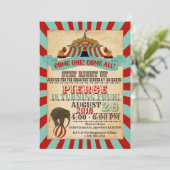 ヴィンテージサーカスバースデーパーティーの招待 招待状 (スタンド正面)