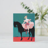 ヴィンテージサーカスパフォーマーと黒馬 ポストカード (スタンド正面)