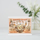 ヴィンテージサーカスパフォーミングモンキー ポストカード (スタンド正面)