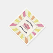 ヴィンテージサーカスパーソナライズされたバースデーパーティー スタンダードカクテルナプキン (角)