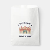 ヴィンテージサーカスパーソナライズされたバースデーパーティー フェイバーバッグ (正面)