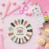 ヴィンテージサーカスパーソナライズされたバースデーパーティー ペーパープレート (パーティー)