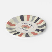 ヴィンテージサーカスパーソナライズされたバースデーパーティー ペーパープレート (アングル)