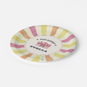 ヴィンテージサーカスパーソナライズされたバースデーパーティー ペーパープレート (アングル)