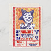 ヴィンテージサーカスパーティの招待状 招待状 (正面/裏面)