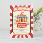 ヴィンテージサーカスパーティー誕生日 招待状 (スタンド正面)