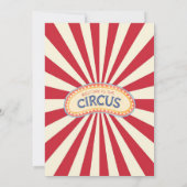 ヴィンテージサーカスパーティー誕生日 招待状 (裏面)