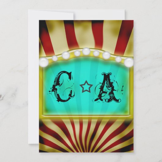 ヴィンテージサーカスビッグトップ結婚式招待状 招待状 (正面)