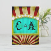 ヴィンテージサーカスビッグトップ結婚式招待状 招待状 (スタンド正面)