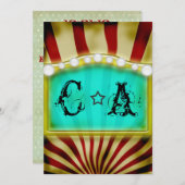 ヴィンテージサーカスビッグトップ結婚式招待状 招待状 (正面/裏面)