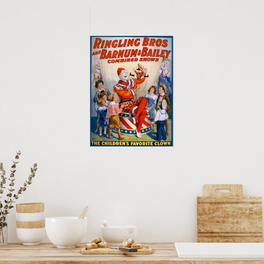 ヴィンテージサーカスピエロショー ポスター (キッチン)