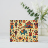 ヴィンテージサーカスピープルコラージュ ポストカード (スタンド正面)