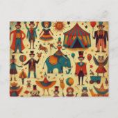 ヴィンテージサーカスピープルコラージュ ポストカード (正面)