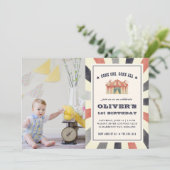 ヴィンテージサーカスフォトバースデーパーティーの招待 招待状 (スタンド正面)