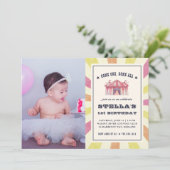 ヴィンテージサーカスフォトバースデーパーティーの招待 招待状 (スタンド正面)