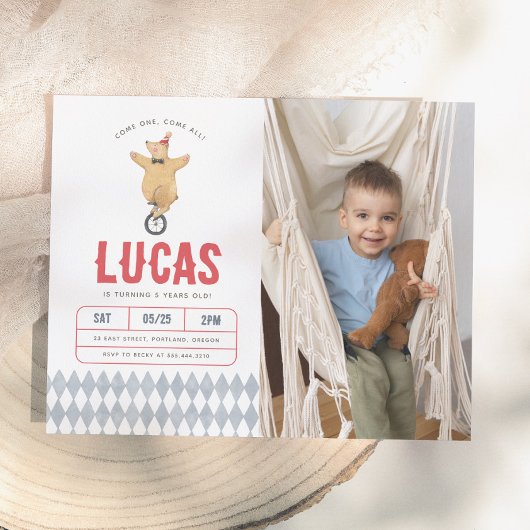 ヴィンテージサーカスベアの写真 男の子の誕生日