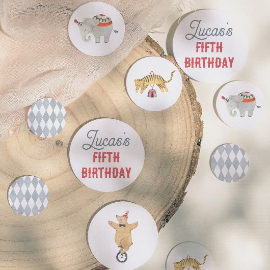 ヴィンテージサーカスベアボーイ誕生日パーティー コンフェッティ