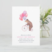 ヴィンテージサーカスベアーバースデーパーティーの招待 招待状 (スタンド正面)