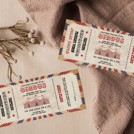 ヴィンテージサーカスベビーシャワーチケットカーニバルテーマ 招待状