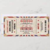 ヴィンテージサーカスベビーシャワーチケットカーニバルテーマ 招待状 (正面)