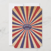 ヴィンテージサーカスベビーシャワーチケットカーニバルテーマI 招待状 (裏面)