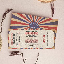 ヴィンテージサーカスベビーシャワーチケットカーニバルテーマI 招待状
