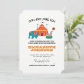 ヴィンテージサーカスベビーシャワー招待状 招待状 (スタンド正面)