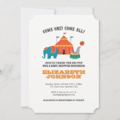 ヴィンテージサーカスベビーシャワー招待状 招待状 (正面)