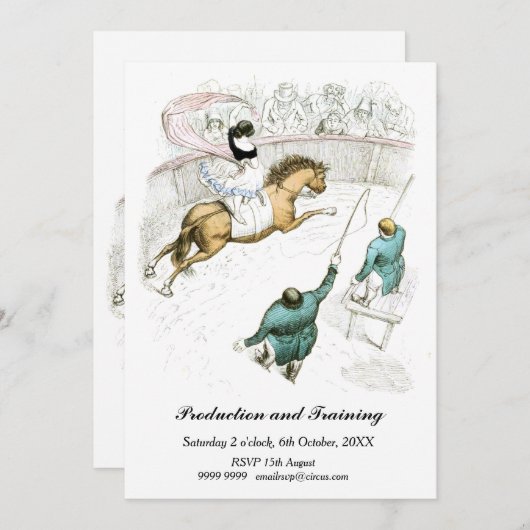 ヴィンテージサーカスホースリングマフランスのスター 招待状 (正面/裏面)