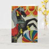 ヴィンテージサーカスホース カード (黄色い花)