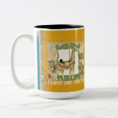 ヴィンテージサーカスポスターキリン回転木馬カーニバル ツートーンマグカップ (左)