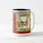 ヴィンテージサーカスポスターキリン回転木馬カーニバル ツートーンマグカップ (正面右)