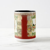 ヴィンテージサーカスポスターキリン回転木馬カーニバル ツートーンマグカップ (中央)