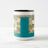 ヴィンテージサーカスポスターキリン回転木馬カーニバル ツートーンマグカップ (中央)