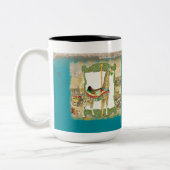 ヴィンテージサーカスポスターキリン回転木馬カーニバル ツートーンマグカップ (左)