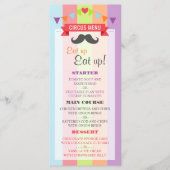 ヴィンテージサーカスポスターチルドレンの誕生日メニュー メニュー (正面)