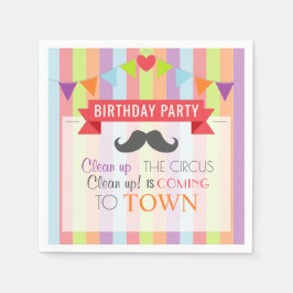ヴィンテージサーカスポスターチルドレン誕生日パーティー スタンダードカクテルナプキン
