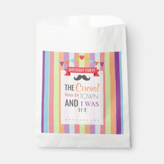 ヴィンテージサーカスポスターチルドレン誕生日パーティー フェイバーバッグ (正面)