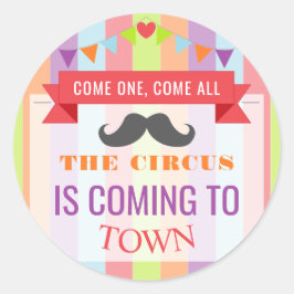 ヴィンテージサーカスポスターチルドレン誕生日パーティー ラウンドシール