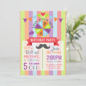 ヴィンテージサーカスポスターチルドレン誕生日パーティー 招待状 (スタンド正面)