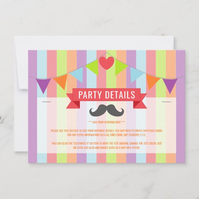 ヴィンテージサーカスポスターチルドレン誕生日詳細 (正面)