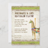 ヴィンテージサーカスポスター、キリン誕生日パーティー 招待状 (裏面)