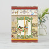 ヴィンテージサーカスポスター、キリン赤ちゃんシャワー 招待状 (スタンド正面)