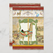 ヴィンテージサーカスポスター、キリン赤ちゃんシャワー 招待状 (正面/裏面)