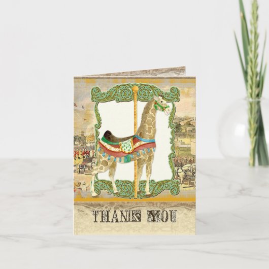 ヴィンテージサーカスポスター、キリン赤ちゃんシャワー 招待状 (正面)