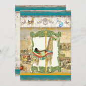 ヴィンテージサーカスポスター、キリン赤ちゃんシャワー 招待状 (正面/裏面)