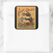 ヴィンテージサーカスポスター：サーカスエレファント スクエアシール (バッグ)